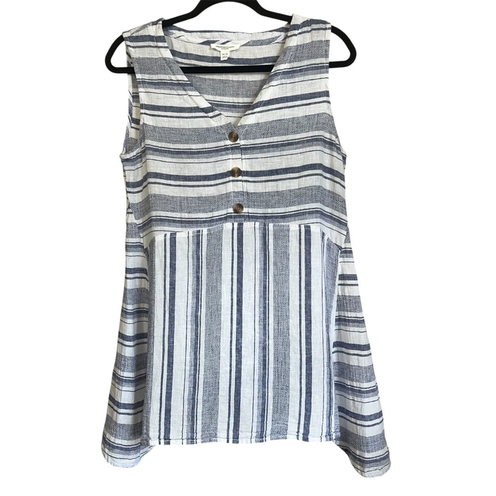Beachlunchlounge Sleeveless Tunic Top Cotton Linen Blend Size Medium
